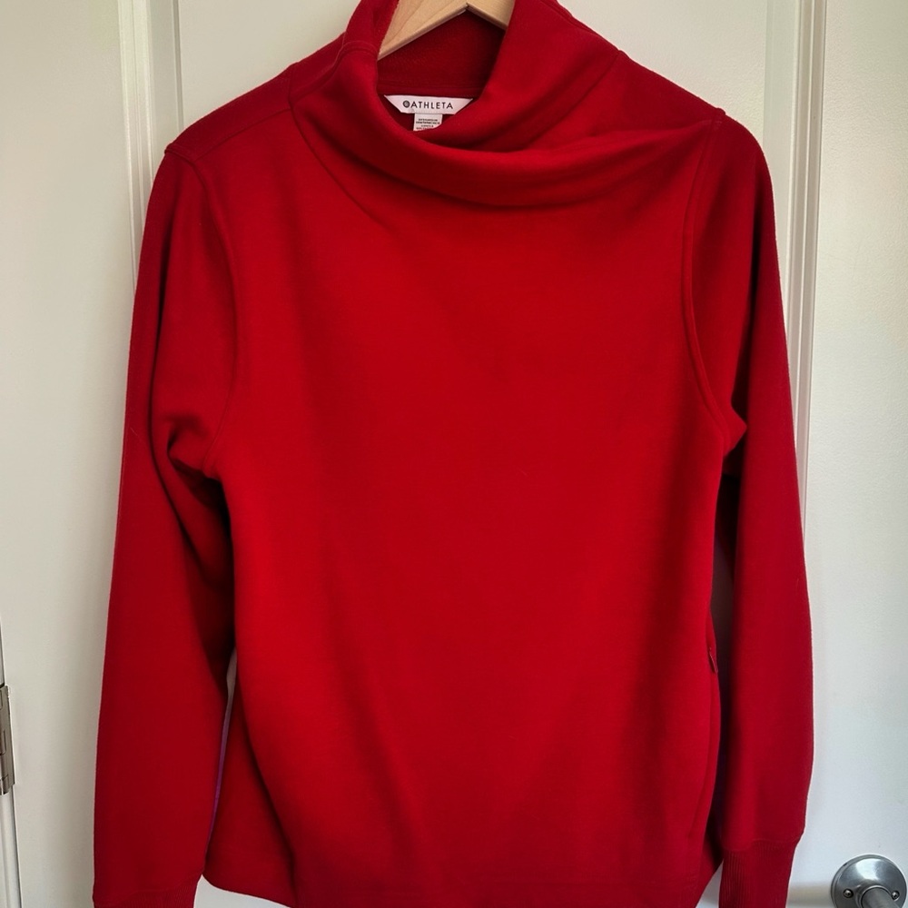 Athleta Women's Bold Red Cowl Neck Sweater